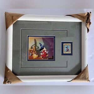 Matted Walt Disney ,Mickey Mouse Print With Stamp Fantasia.